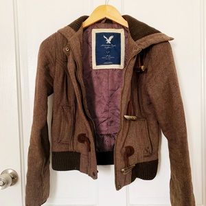 American Eagle Brown Tweed Coat